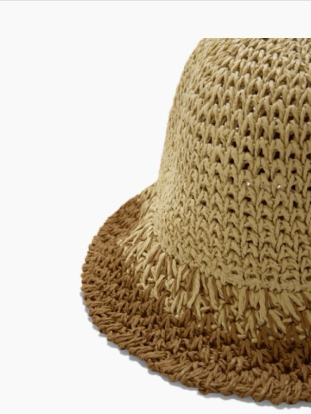 Eugenia Kim Two-Tone Paper Straw Bucket Hat in Beige and Tan - Picture 3 of 7